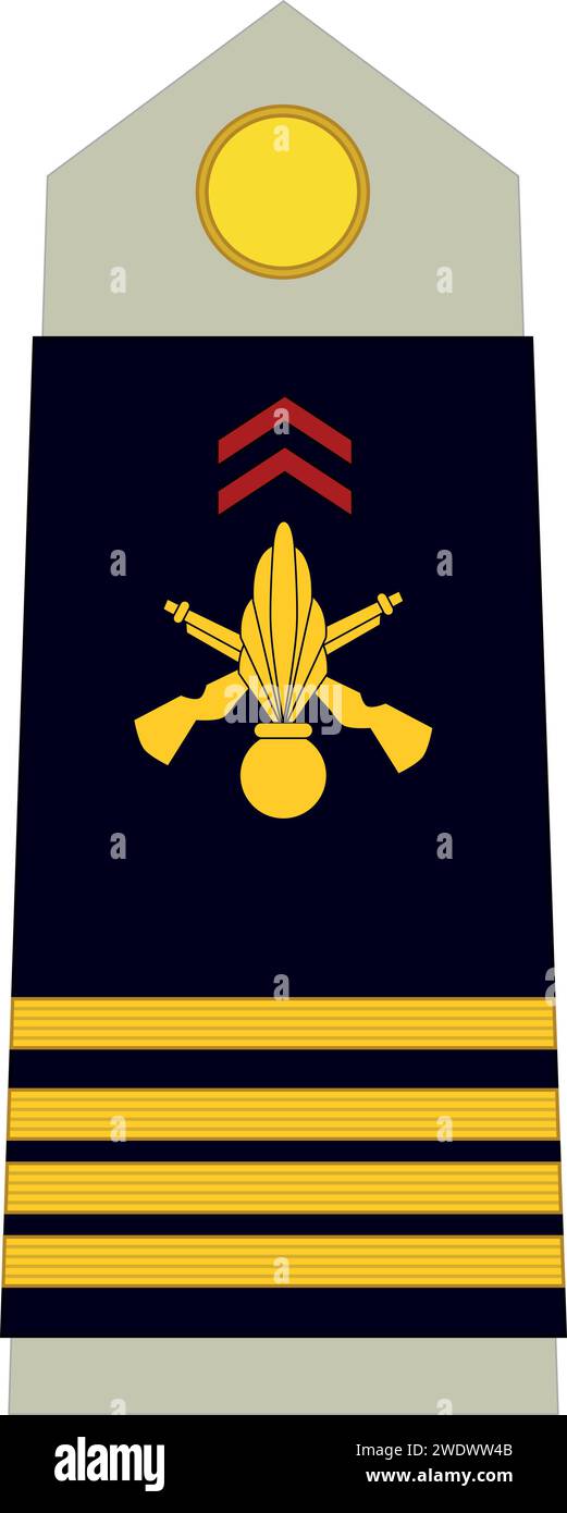 Schulterpolster Militäroffizierabzeichen des französischen KOMMANDANTEN Stock Vektor