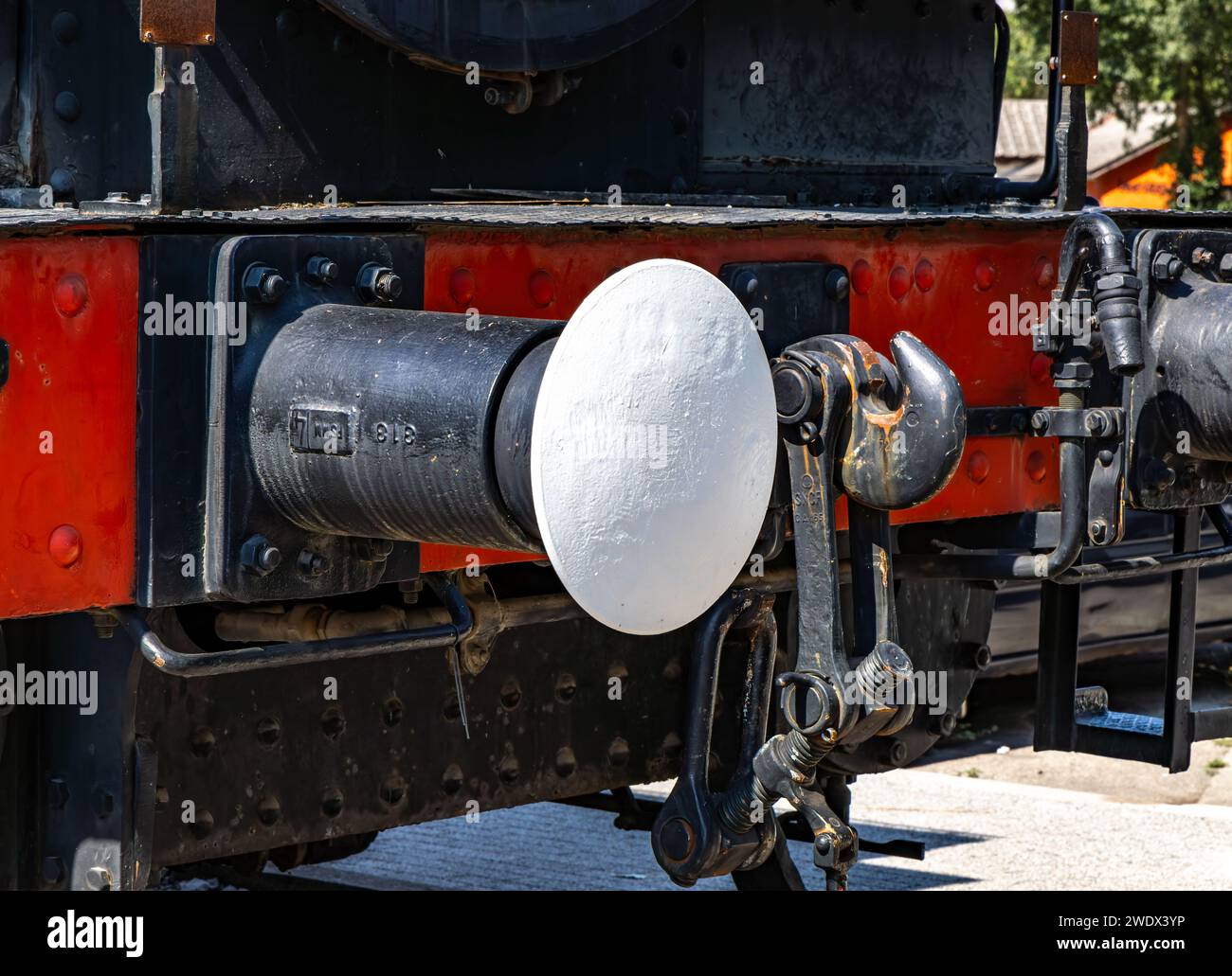 Alter Zug, Kohlelokomotive, historische Dampflokomotive Stockfoto