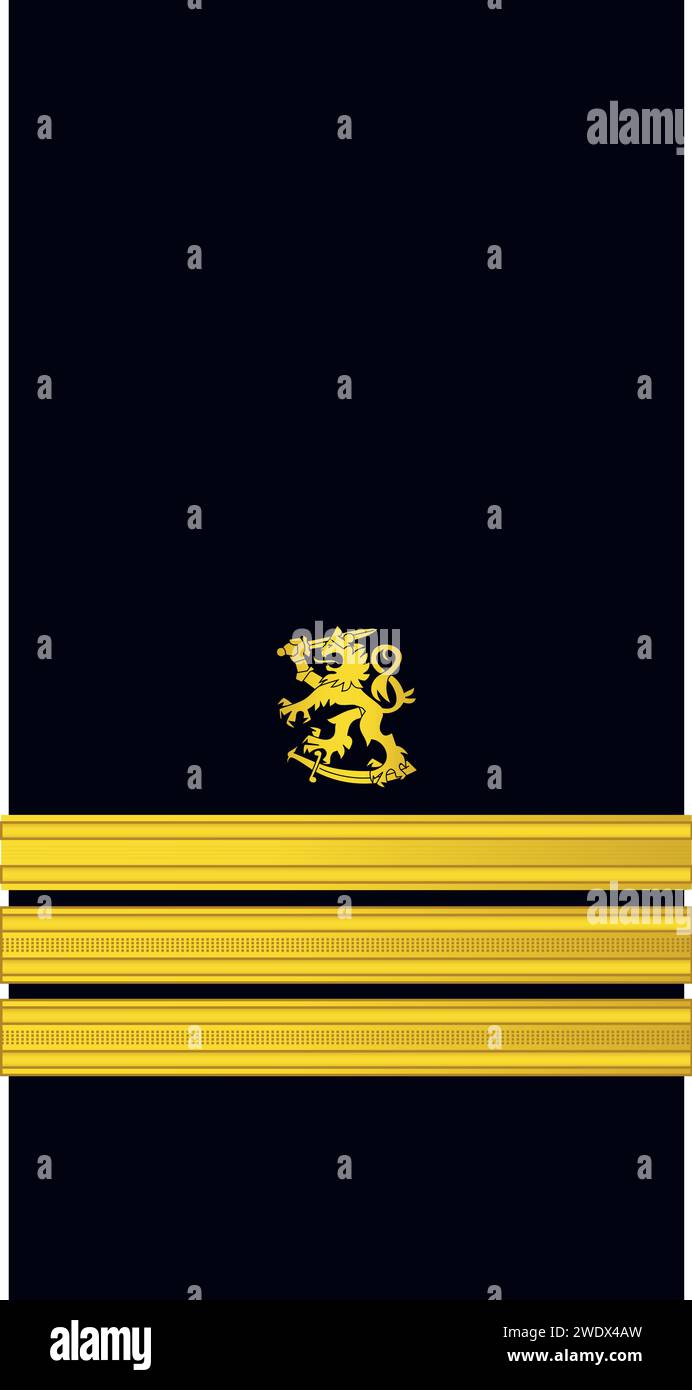 Schultertasche Offiziersanhänger der finnischen Marine KOMENTAJAKAPTEENI (LEUTNANT COMMANDER) Stock Vektor