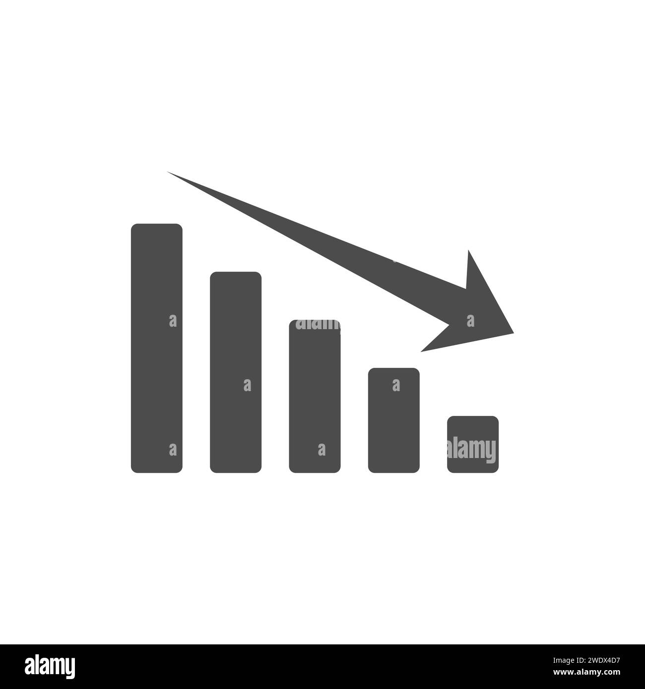 Symbol für Glyphenvektor nach unten grafisch darstellen Stock Vektor