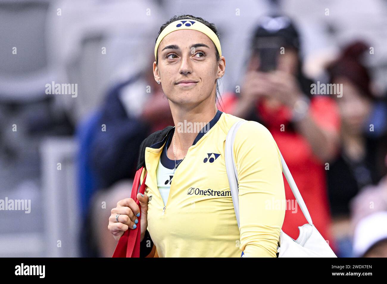 Caroline Garcia im Doppelspiel der Frauen während des Australian Open AO 2024 Grand Slam Tennis Turniers am 21. Januar 2024 im Melbourne Park in Australien. Foto Victor Joly / DPPI Stockfoto