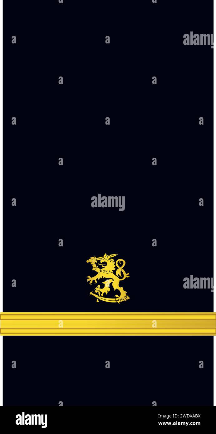 Schultertasche Offiziersabzeichen der finnischen Marine ALILUUTNANTTI (FÄHNRICH) Stock Vektor