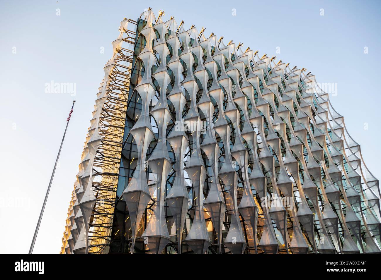 Botschaft der Vereinigten Staaten von Amerika, Nine Elms Area, Vauxhall, London, England, VEREINIGTES KÖNIGREICH Stockfoto