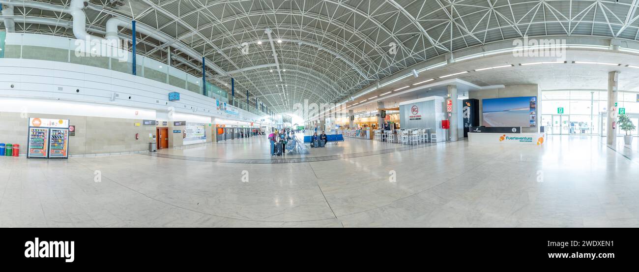 Puerto del Rosario, Spanien - 30. Januar 2023: Der Flughafen Fuerteventura, auch bekannt als Flughafen El Matorral, ist ein Flughafen, der die spanische Insel Fu bedient Stockfoto