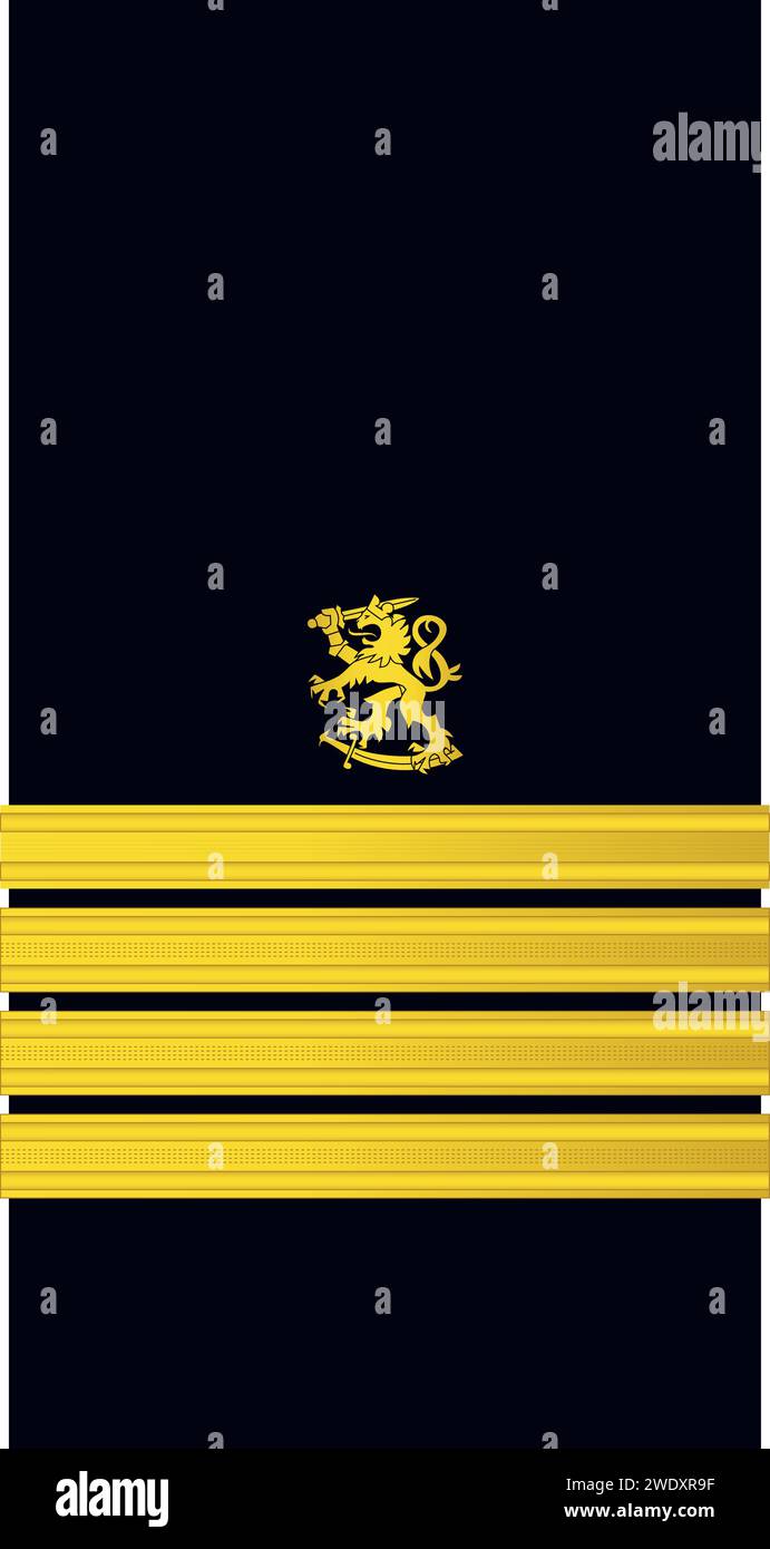 Schultertasche Offiziersabzeichen der finnischen Marine KOMMODORI (KAPITÄN) Stock Vektor
