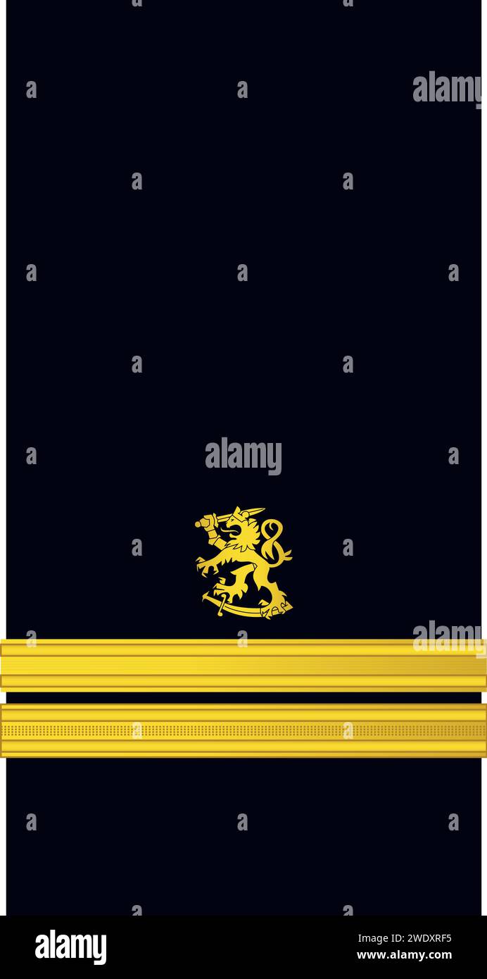 Schulterriemen Offiziersabzeichen der finnischen Marine LUUTNANTTI (LEUTNANT, JUNIOR-KLASSE) Stock Vektor