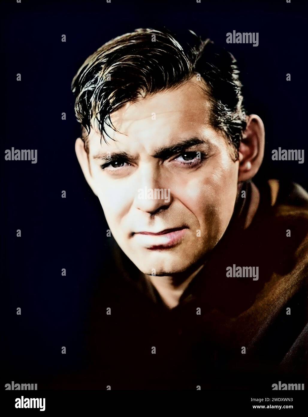 Clark Gable (MGM, 1930er Jahre). Porträt Foto farbig Stockfoto