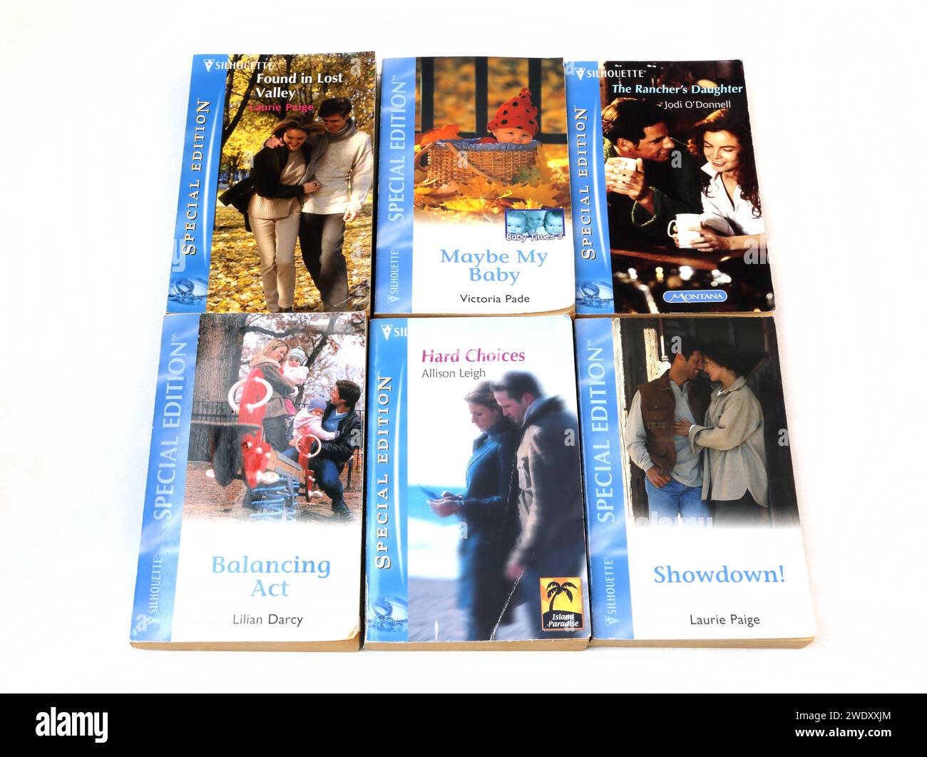 Sammlung von Romanen der Silhouette Stockfoto