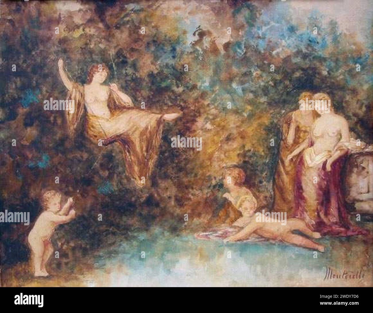 Adolphe-monticelli-lescarpolette, 25 x 32,5 cm. Stockfoto