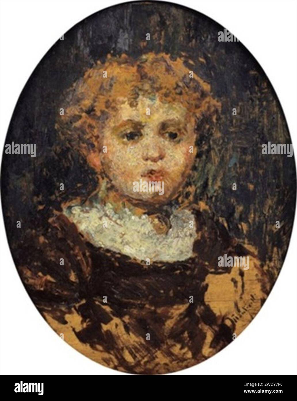 Adolphe-monticelli-Portrait-Denfant, 41 x 32,5 cm. Stockfoto