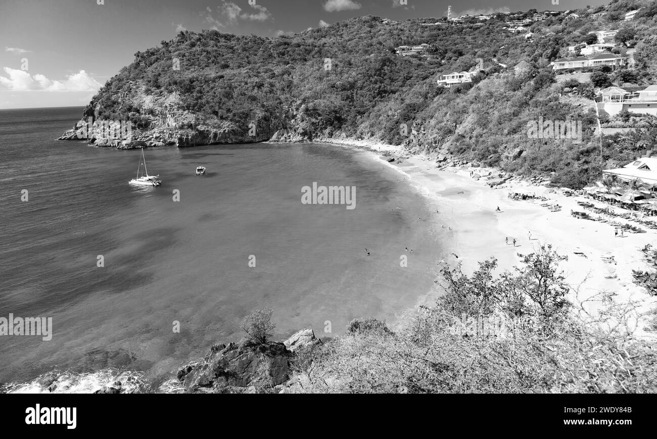 Reiseziel zur Sommerbucht. Reiseziel zur Sommerbucht mit Booten. Stockfoto