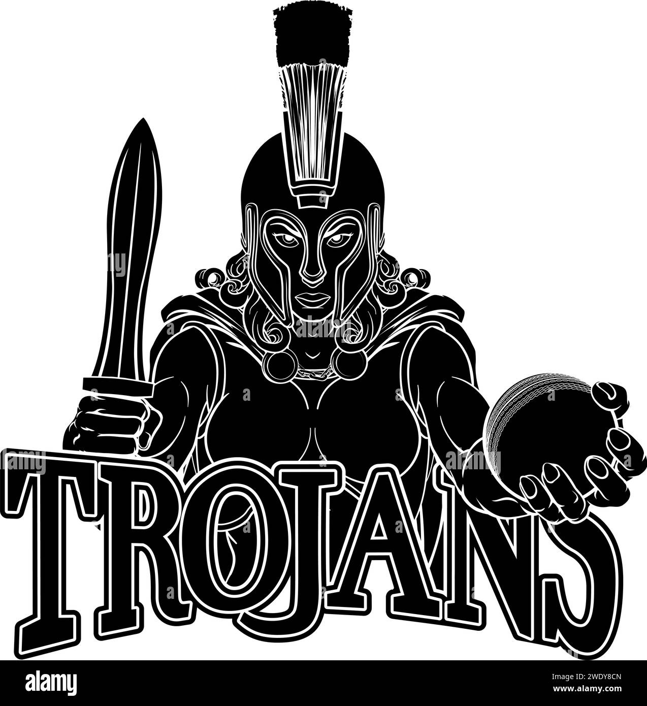 Spartan Trojan Gladiator Cricket Kriegerin Stock Vektor