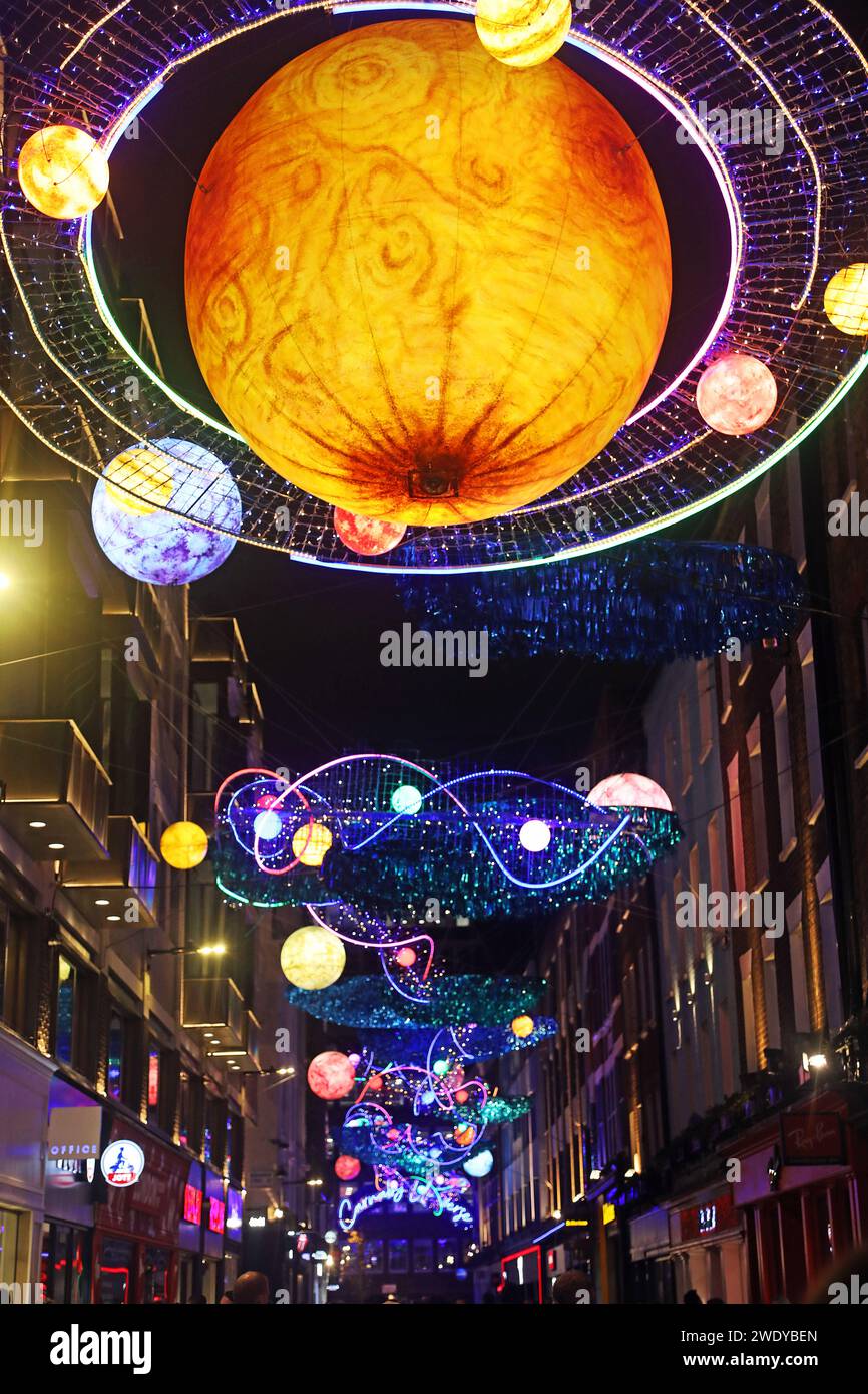 Carnaby Street in London zu Weihnachten Stockfoto