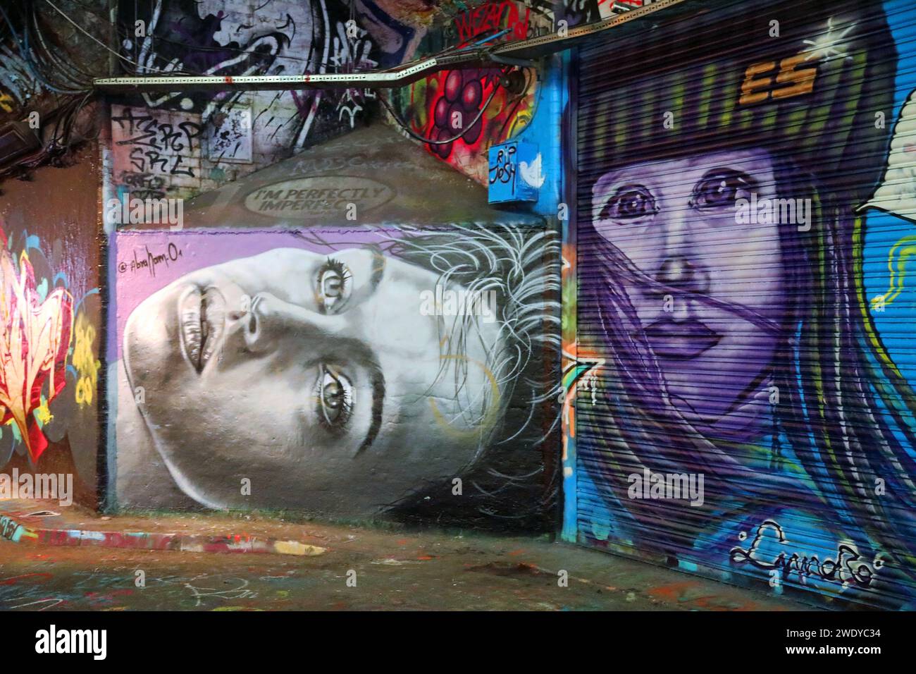 Leake Street Graffiti Street Art, London Stockfoto