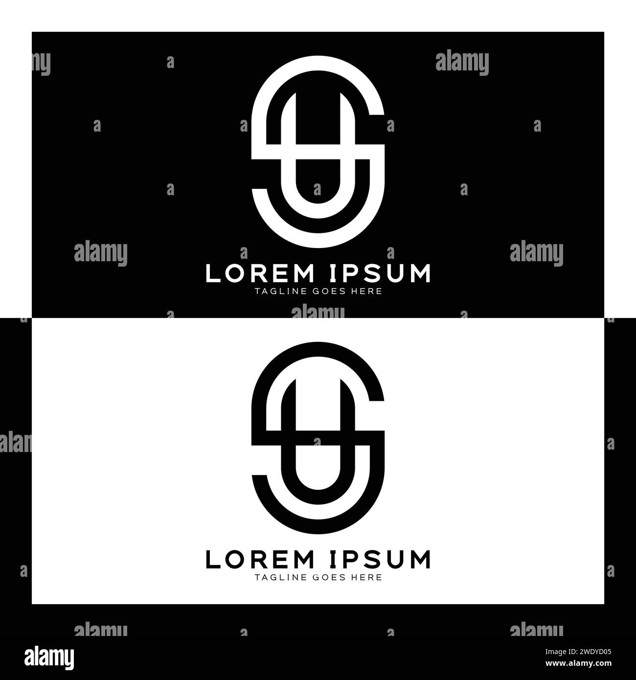 SU Initial Letter Logo. Monogramm mit S- und U-Muster Stock Vektor