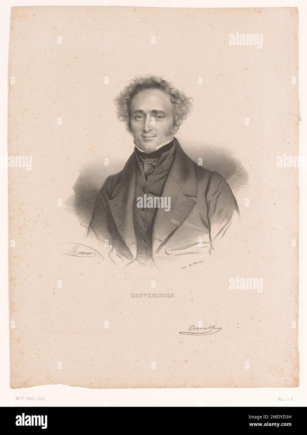 Porträt von Jean Cruveilhier, Nicolas Maurin, 1825 - 1842 Druck Paris Papier historische Personen. Arzt, Arzt Stockfoto