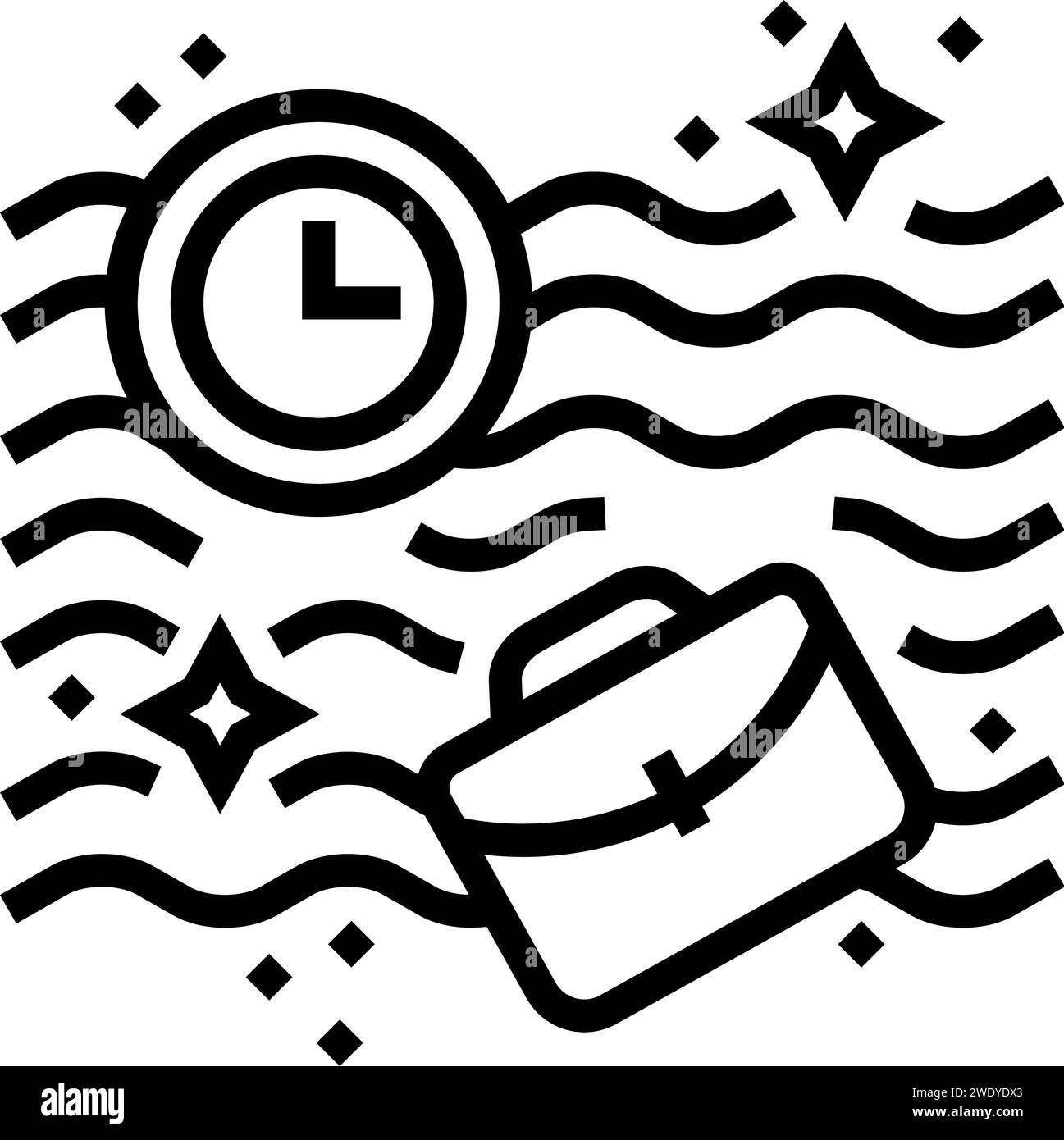 Abbildung des Symbols „Flow State Time Management Line“ (Flussstatus) Stock Vektor