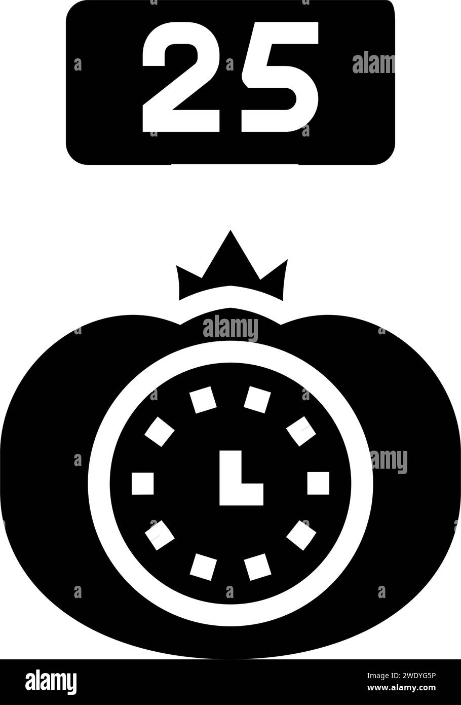 pomodoro Technik Zeitmanagement Glyphe Symbol Vektor Illustration Stock Vektor