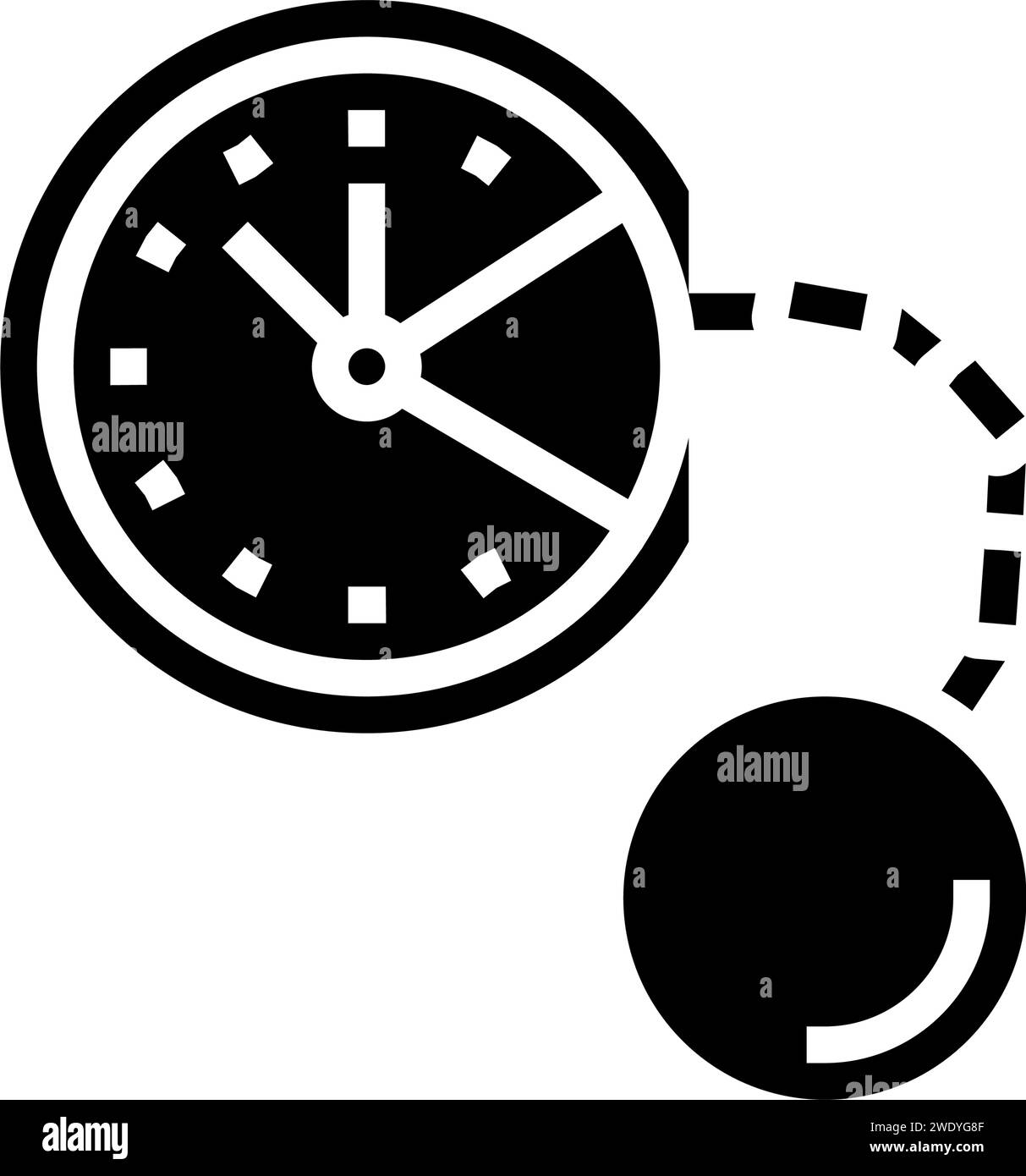 Glyphe-Symbol-Vektorillustration für Schuldenzeitmanagement Stock Vektor