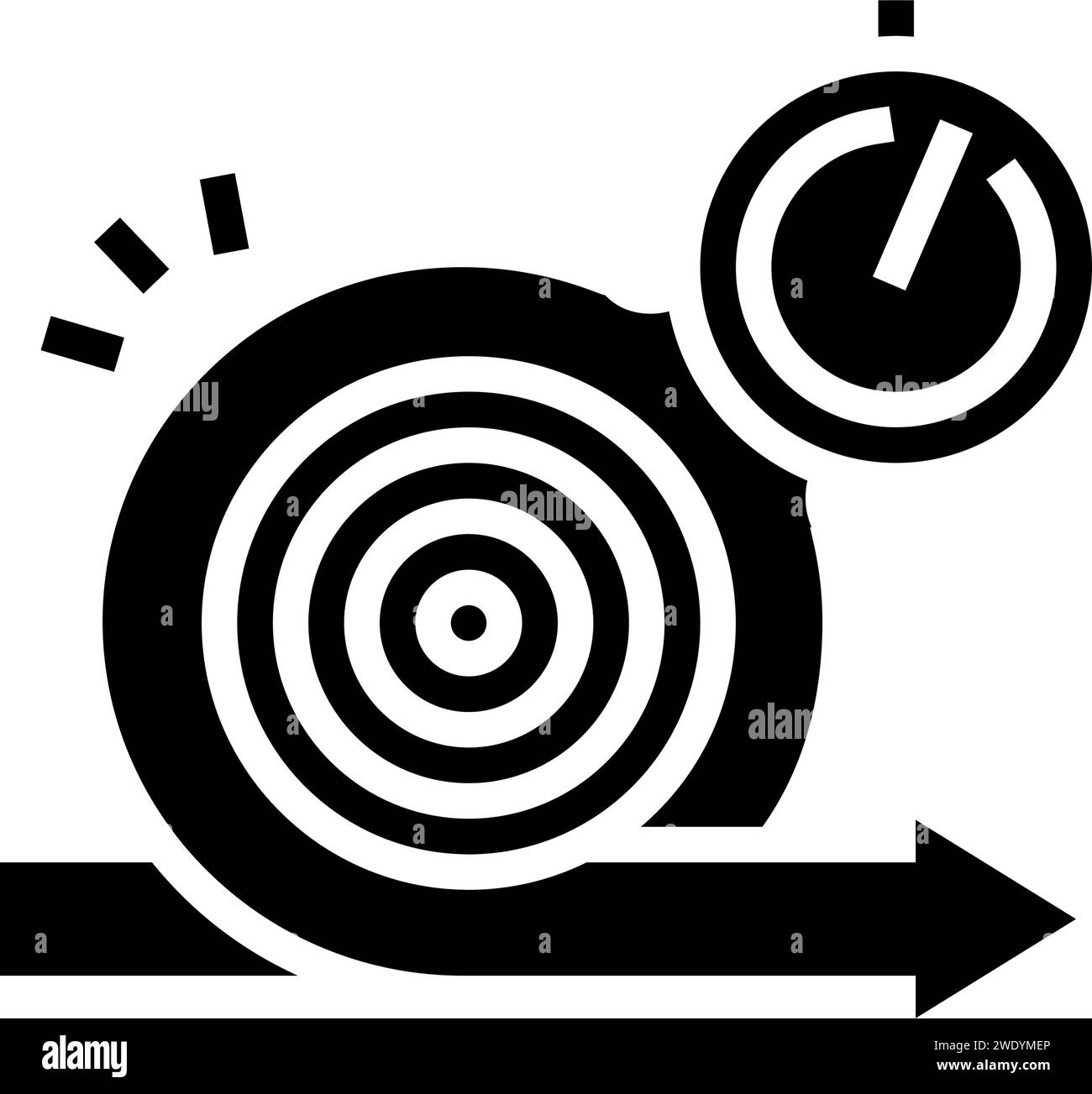 Focus Sprints Zeitmanagement Glyphe Symbol Vektor Illustration Stock Vektor