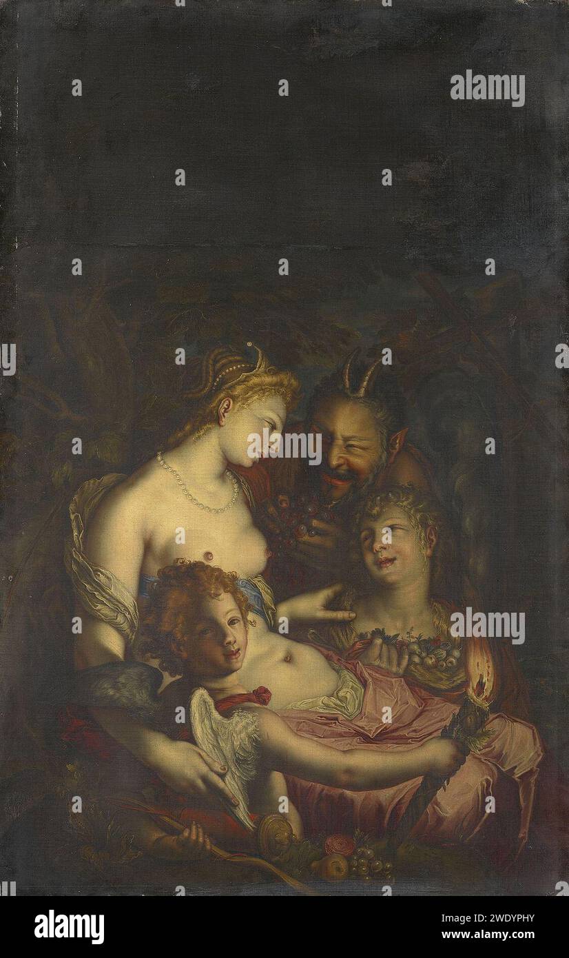 Nach Hendrick Goltzius (1558–1617) – „ohne Ceres und Bacchus würde Venus erfrieren“ (Sine Cerere et Libero Figet Venus) Stockfoto