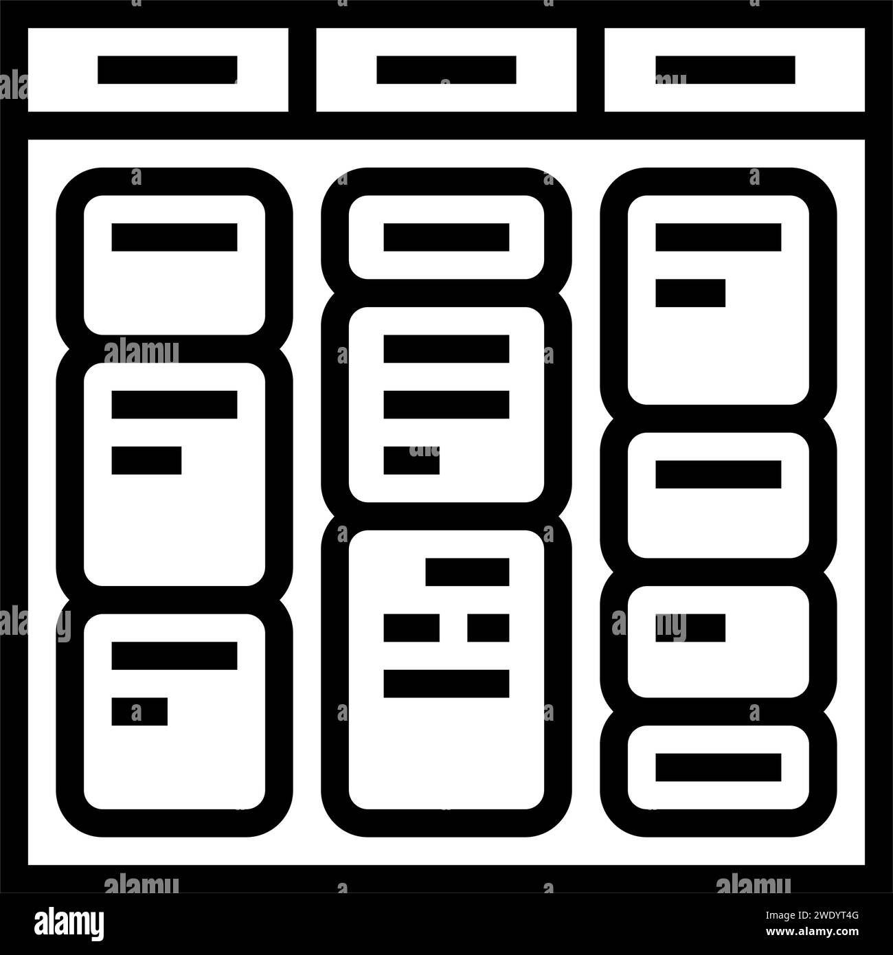 Vektorgrafik der Linie für das Blockieren der Zeitverwaltung Stock Vektor