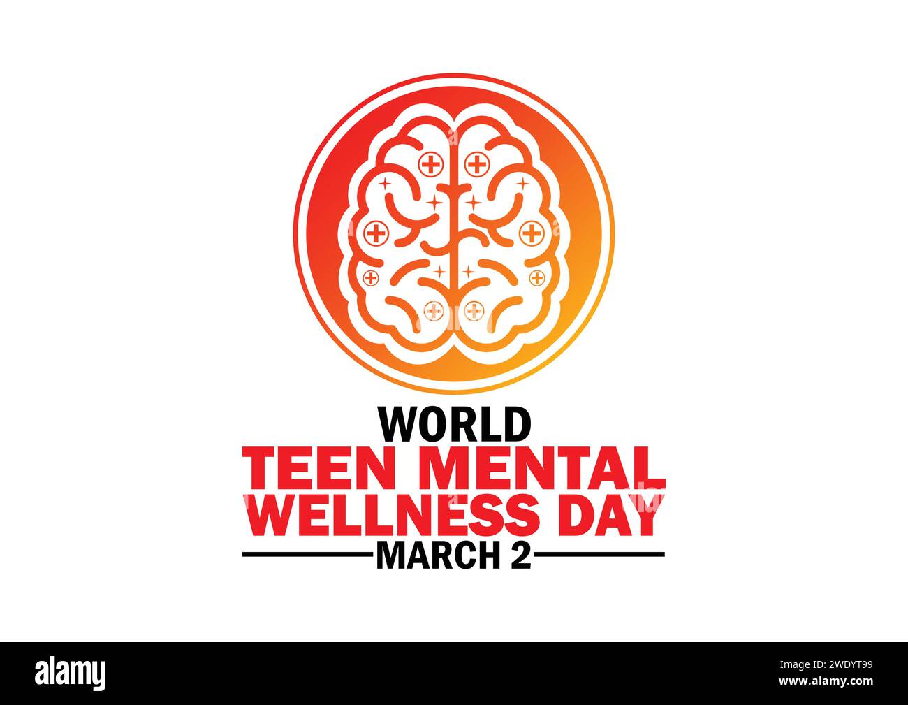 World Teen Mental Wellness Day. März. Urlaubskonzept. Vorlage für Hintergrund, Banner, Karte, Poster mit Textbeschriftung. Vektorabbildung Stock Vektor