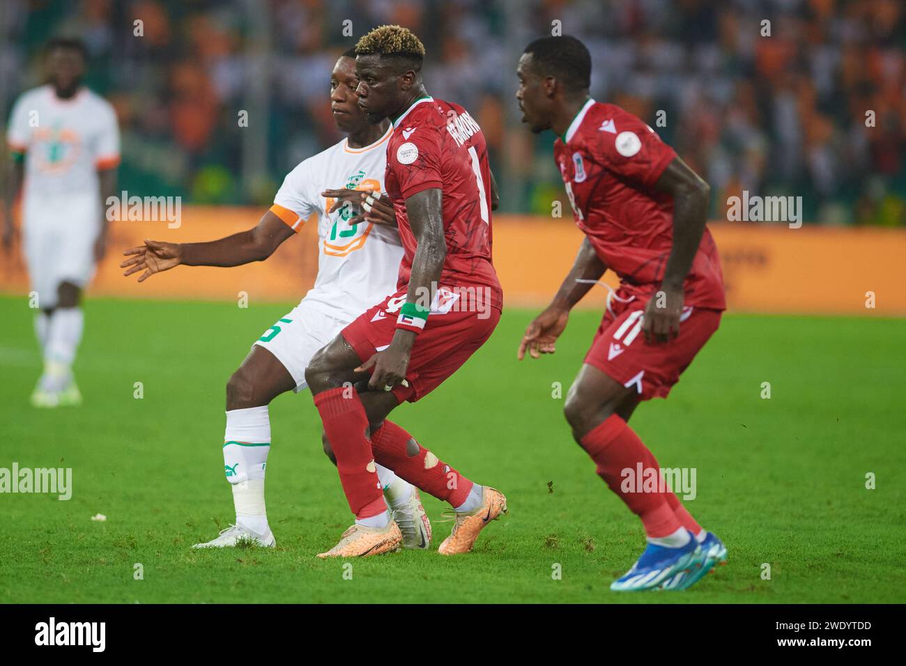 Höhepunkte des Spiels zwischen Côte d'Ivoire und Äquatorialguinea beim Afrika-Cup 2023. Stockfoto