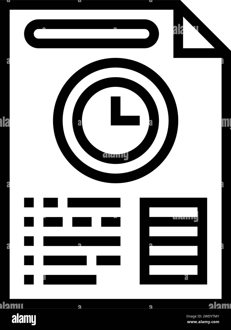 Vektorgrafik der Zeile für die Verwaltung der Prüfungszeit Stock Vektor