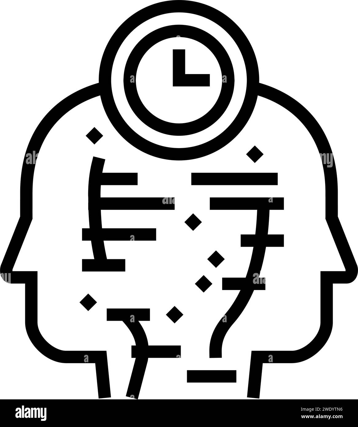 Achtung, Rückstandszeitmanagement, Symbol-Vektorillustration Stock Vektor