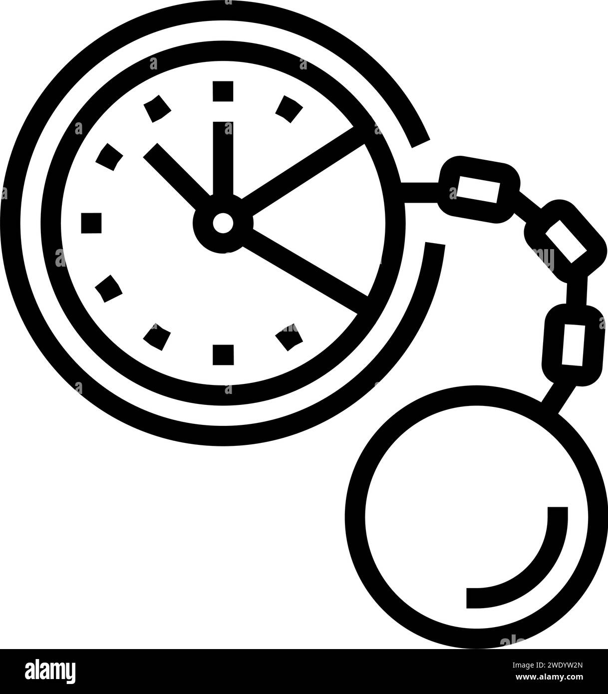 Illustration des Symbols für die Liniensymbole für die Verwaltung der Schuldenzeit Stock Vektor