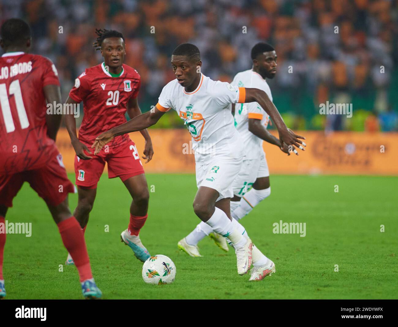 Höhepunkte des Spiels zwischen Côte d'Ivoire und Äquatorialguinea beim Afrika-Cup 2023. Stockfoto