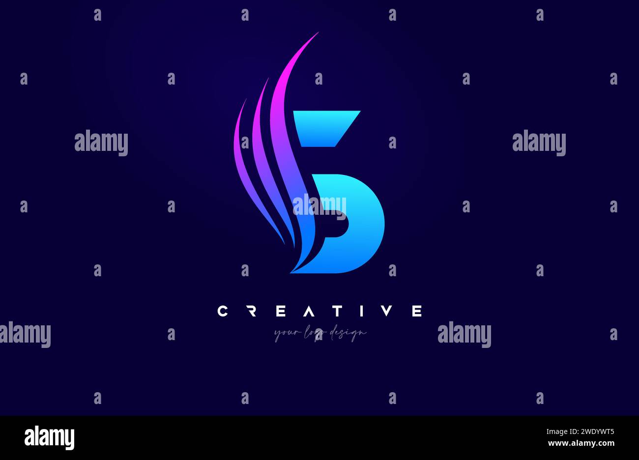Letter S Swoosh Alphabet Logo Design mit kreativen Swoosh Formen in blau rosa Farben für persönliche oder geschäftliche Vektor-Illustration. Stock Vektor