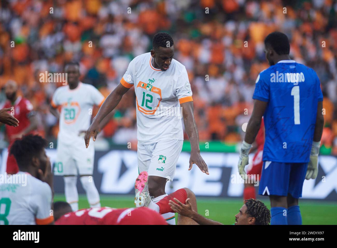 Höhepunkte des Spiels zwischen Côte d'Ivoire und Äquatorialguinea beim Afrika-Cup 2023. Stockfoto
