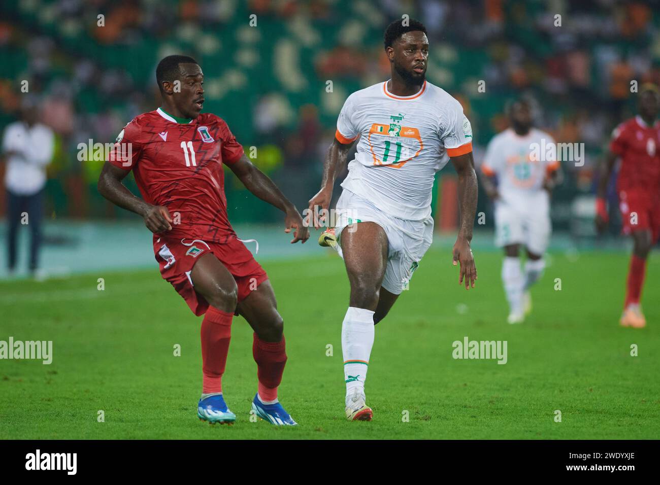Höhepunkte des Spiels zwischen Côte d'Ivoire und Äquatorialguinea beim Afrika-Cup 2023. Stockfoto
