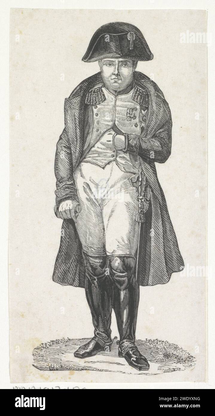 Porträt von Napoleon I. Bonaparte, Kaiser der Franzosen, Rombertus Julianus van Arum, 1822–1883 Druck Amsterdamer Papier Stockfoto