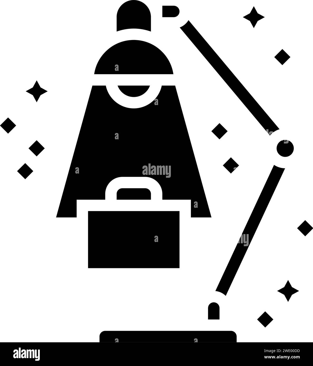 Deep Work Time Management Glyph Symbol Vektor Illustration Stock Vektor