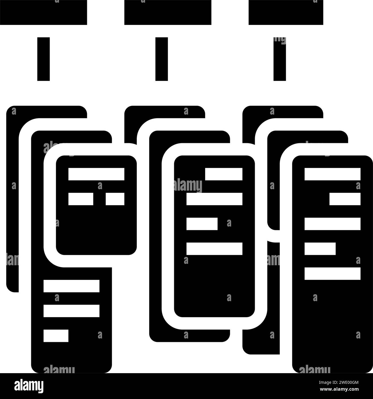 Darstellung des Symbols für das Zeitmanagement von Aufgaben in Batching Stock Vektor