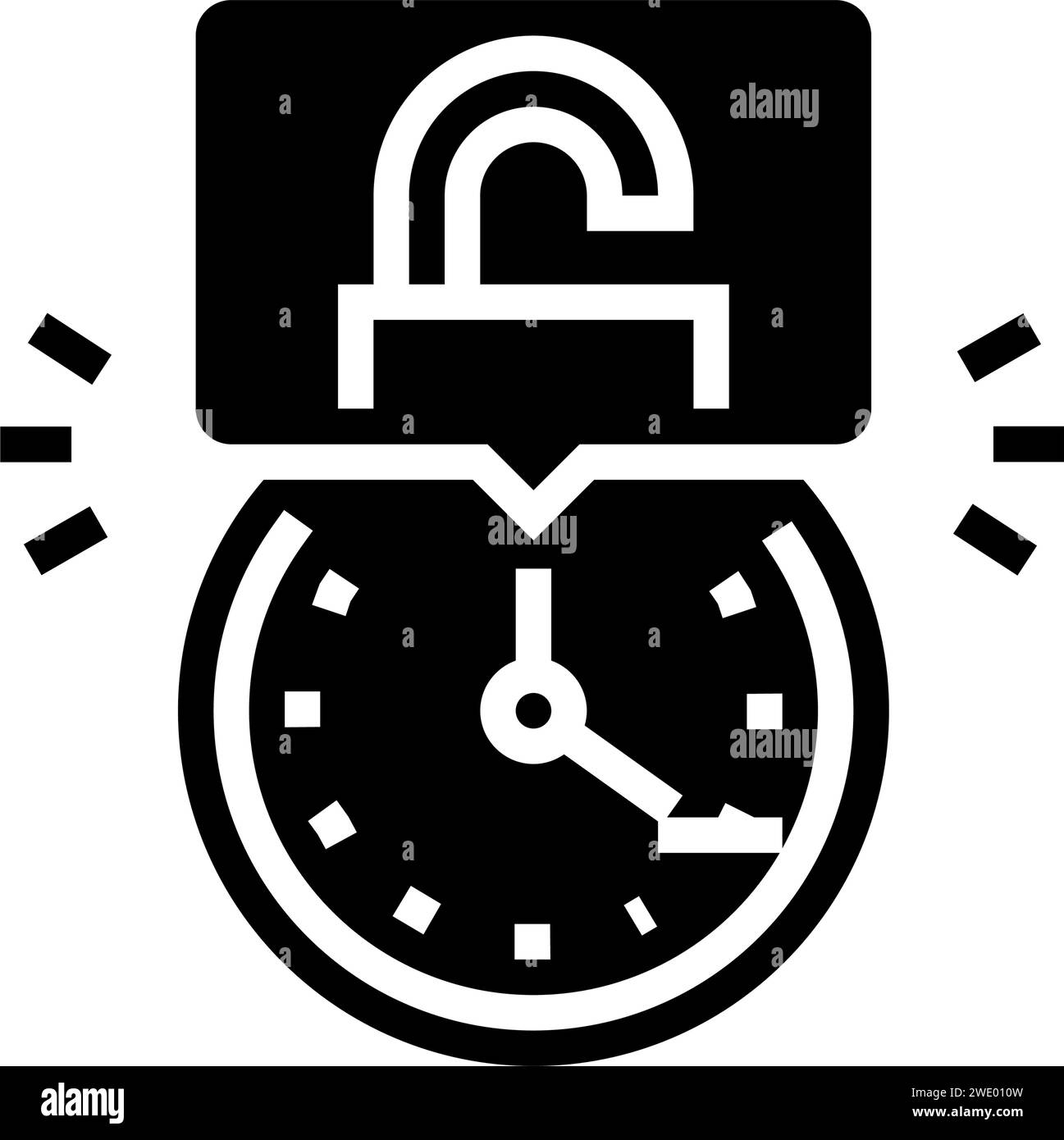 Hacking Time Management Glyph Symbol Vektor Illustration Stock Vektor