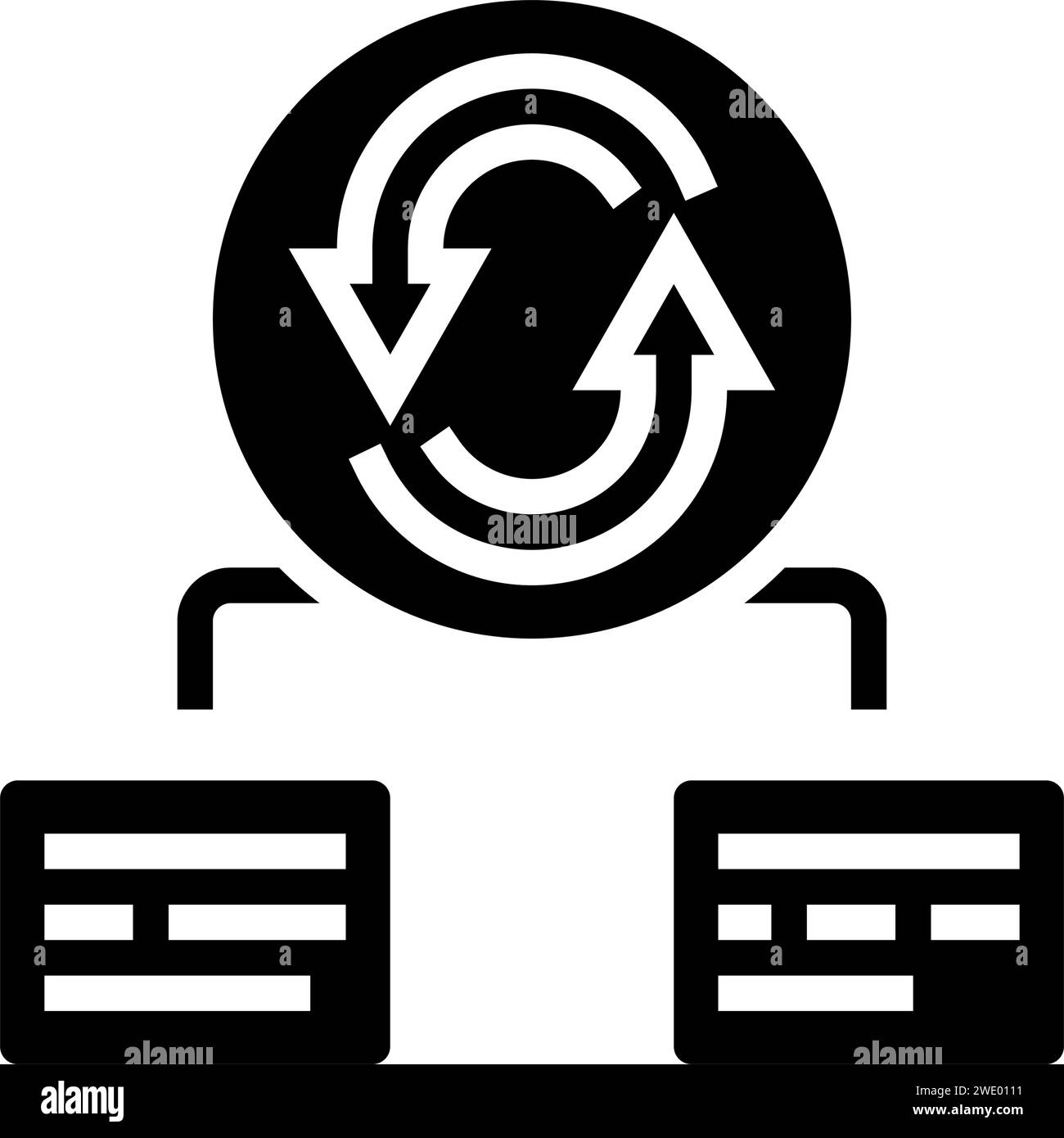 Kontextabschaltung Zeitmanagement Glyphe-Symbol-Vektor-Illustration Stock Vektor