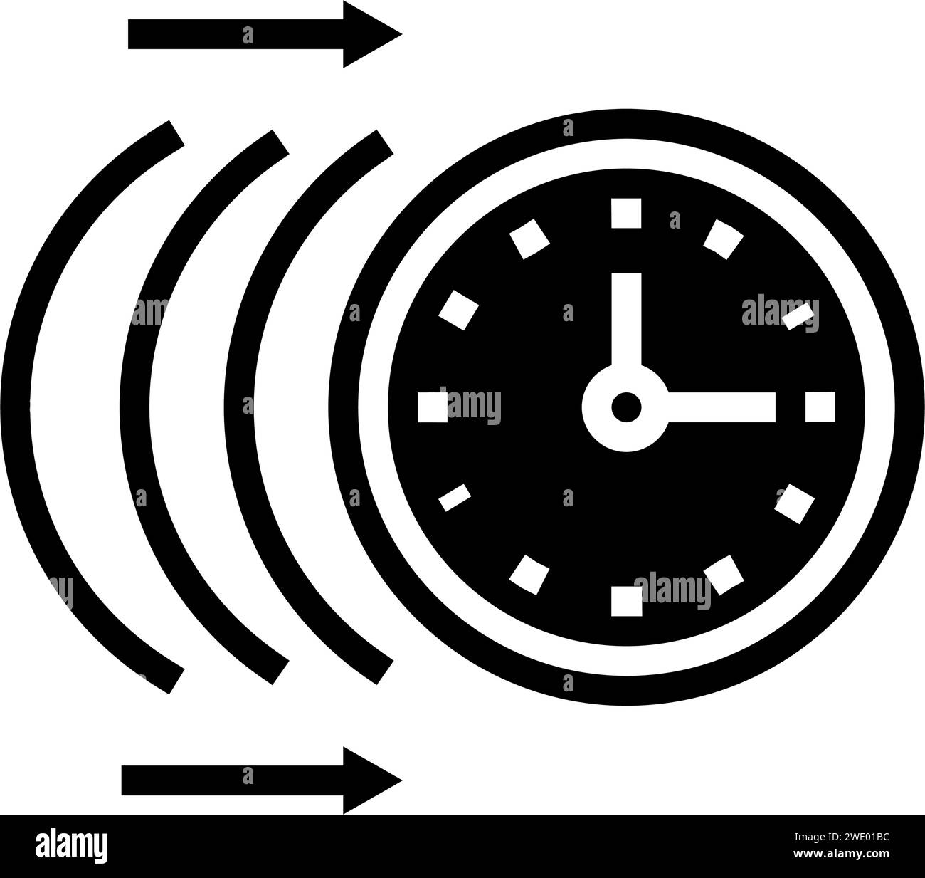 Illustration des Symbols für Trägheitszeit-Management der Glyphe Stock Vektor