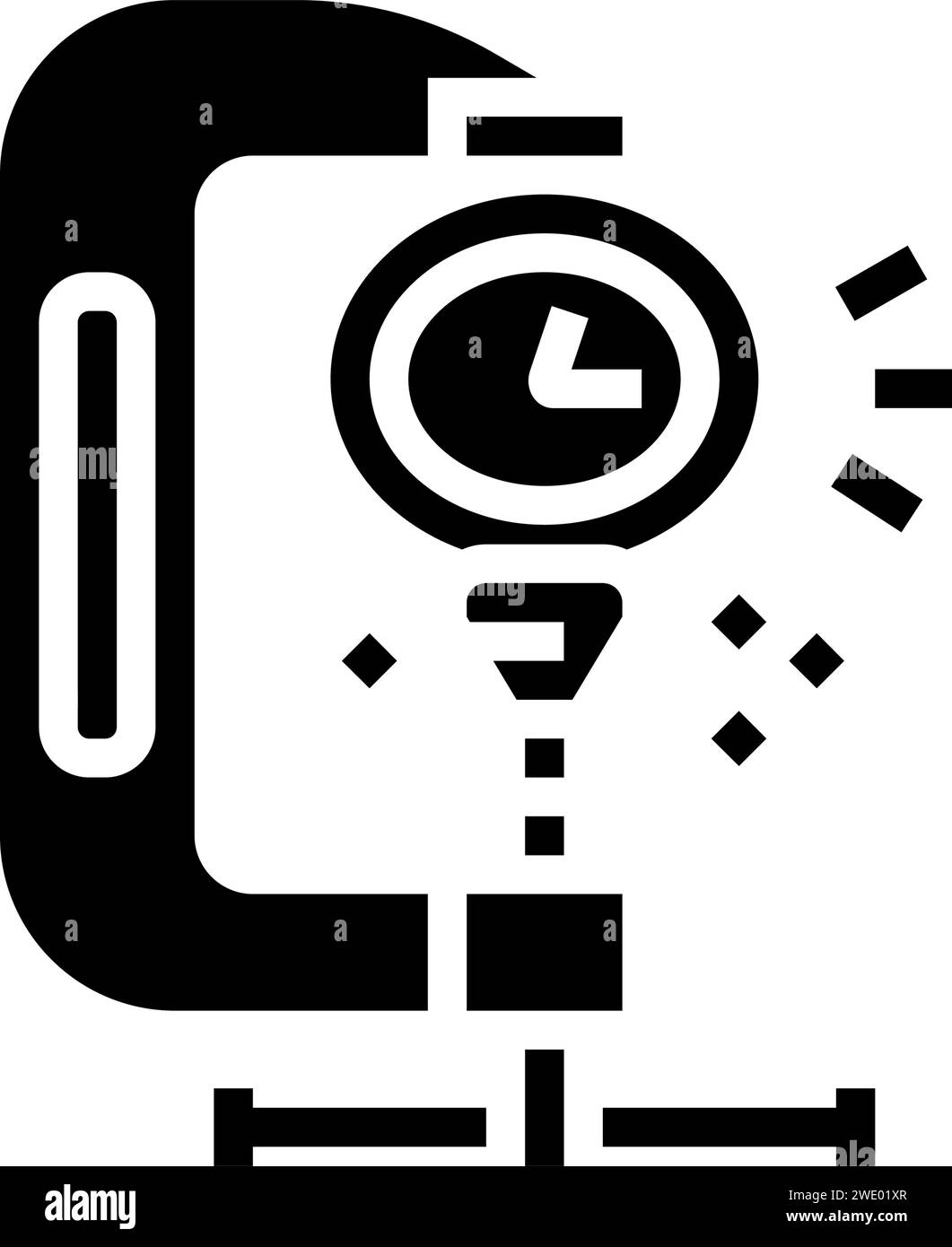 Illustration des Symbols für die Komprimierungszeit-Verwaltung der Glyphe Stock Vektor