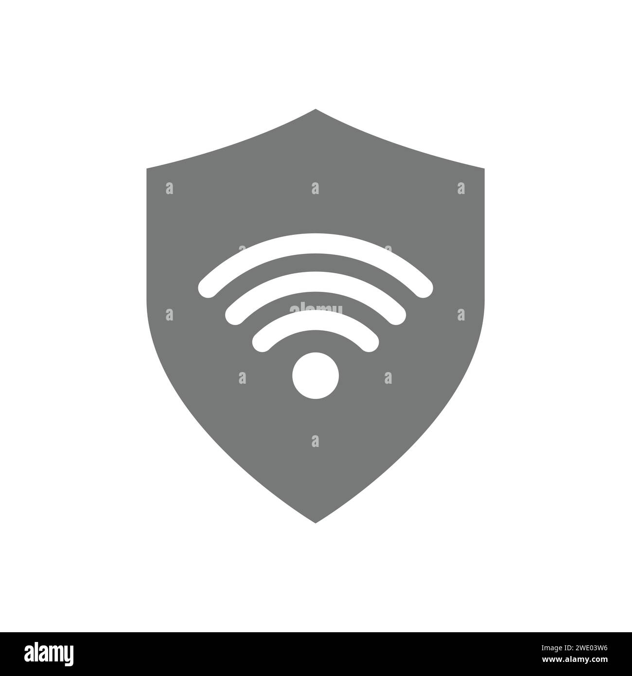 Wi-fi-Symbol und Schildvektorsymbol. Symbol für sichere wlan-Internetverbindung. Stock Vektor