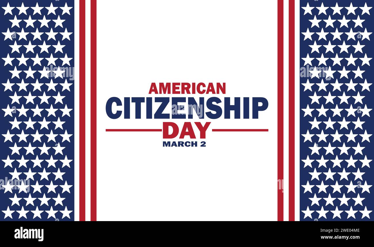 Amerikanische Bürgerschaft Tag Vektor Illustration. März. Geeignet für Grußkarten, Poster und Banner. Stock Vektor