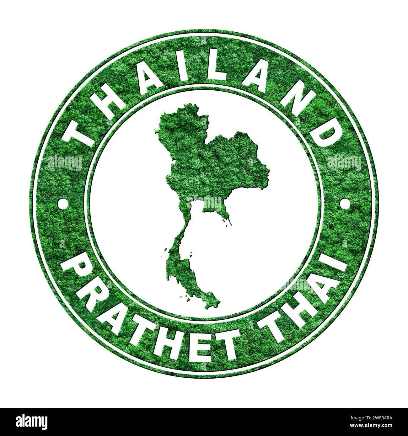 Karte von Thailand, CO2-Emissionskonzept, Clipping Path Stockfoto