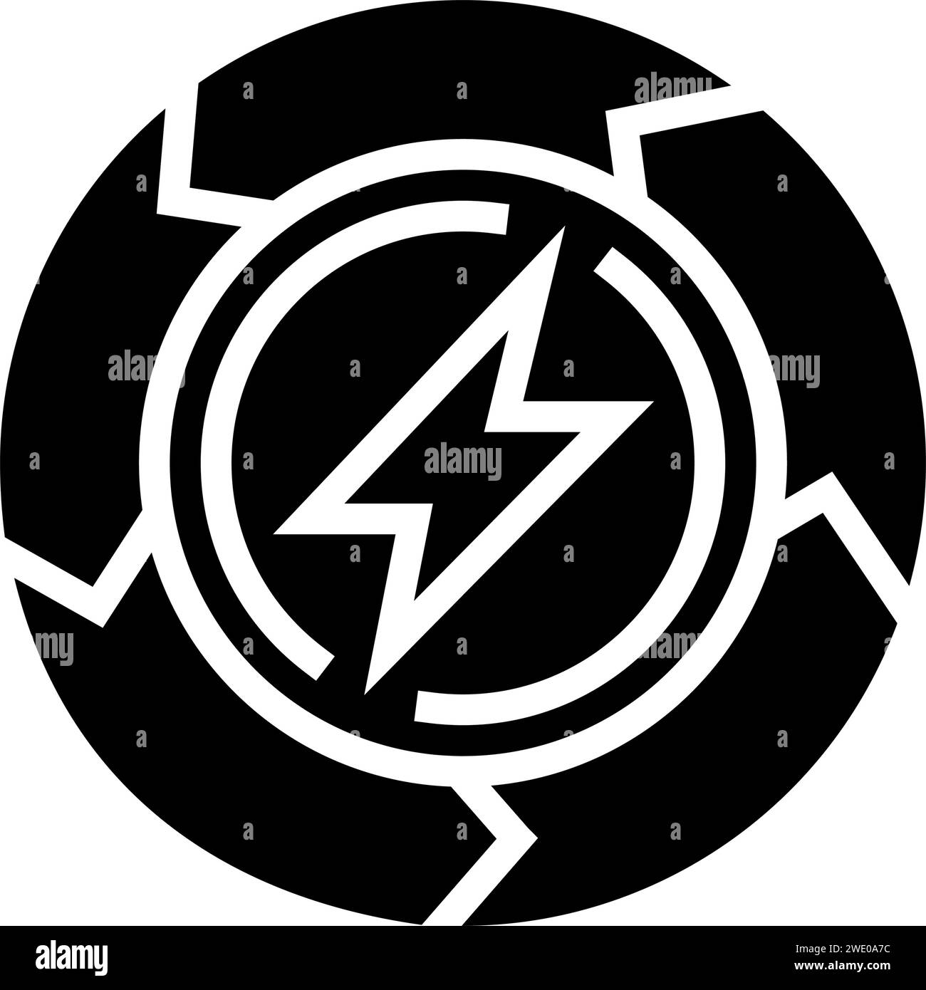 Energiemanagement Zeit Glyphe Symbol Vektor Illustration Stock Vektor