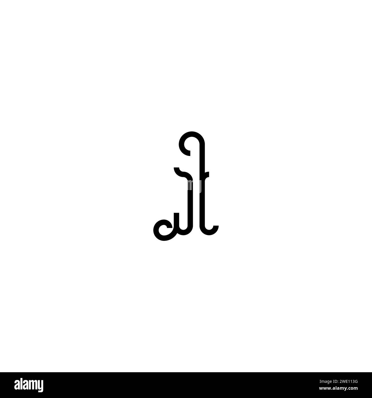 JL Simple Curved Concept Initial Logo Design schwarz-weißer Hintergrund Stock Vektor