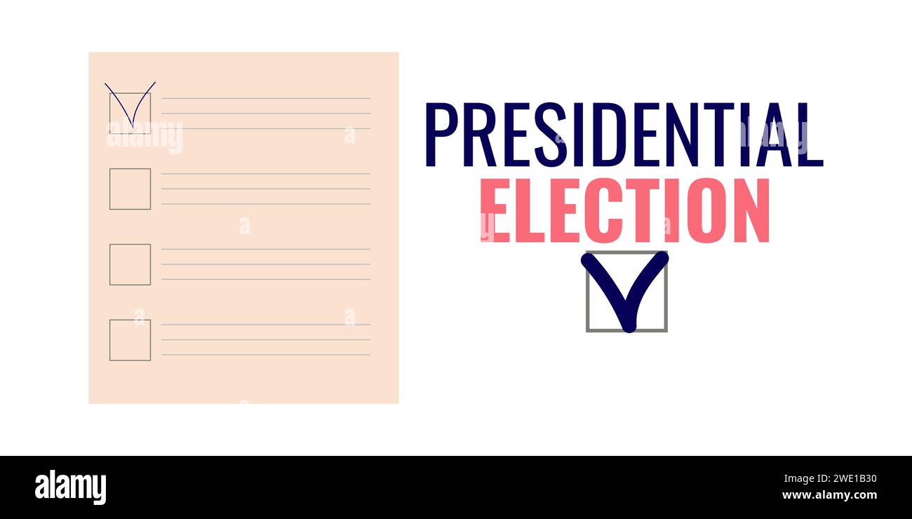 Die Präsidentschaftswahlen stimmen für das Hauptland ab. Kandidaten auflisten. Posterdesign, Bannerwebdesign...Vektorillustration... Stock Vektor