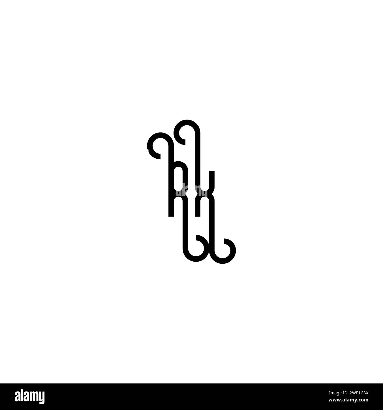 RX Simple Curved Concept Initial Logo Design schwarz-weiß Hintergrund Stock Vektor