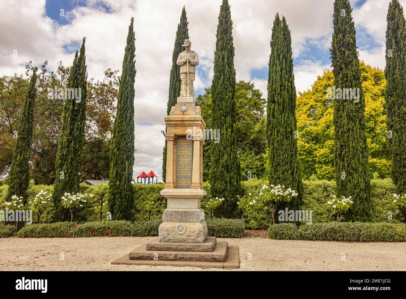 Soldiers' Monument im Dunkeld Memorial Park in Dunkeld, Victoria, Australien. Stockfoto
